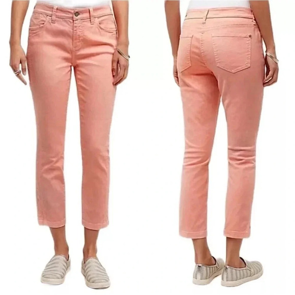 Pilcro and the Letterpress Jeans Womens 27 Anthropologie Stet Peach Cropped - Picture 1 of 14
